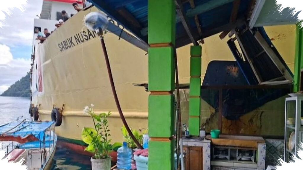 Kapal Tak Terkendali Saat Merapat, Sejumlah Rumah Warga Di Banda Neira Terdampak Tabrakan