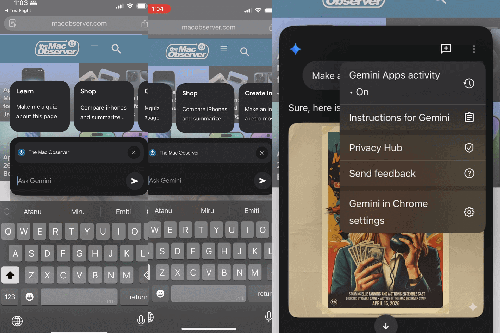 Tombol Plus Gemini Di iPhone Kini Membuka Gambar, Kamera, Musik, Hingga Deep Research