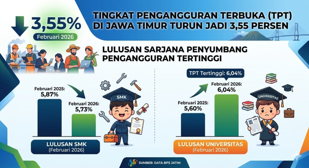 Lulusan Universitas Kini Paling Banyak Menganggur Di Jatim, Meski Angka Totalnya Turun