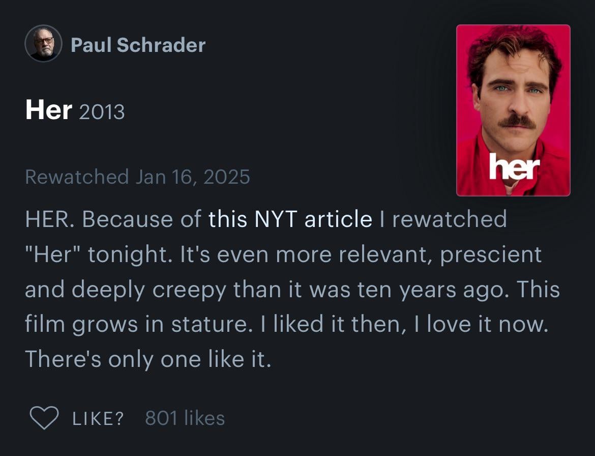 Dipaksa Bicara Soal Kesadaran, Paul Schrader Malah Diblokir AI Girlfriend