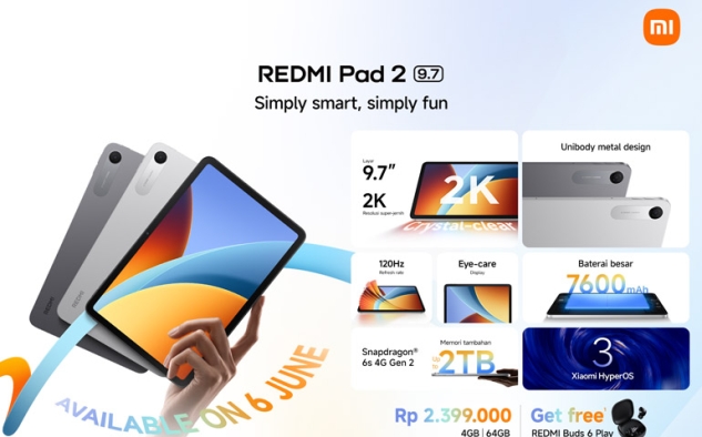 REDMI Pad 2 9.7 Dan Headphone ANC Baru Hadir, Xiaomi Rapikan Paket Harian Penggunanya