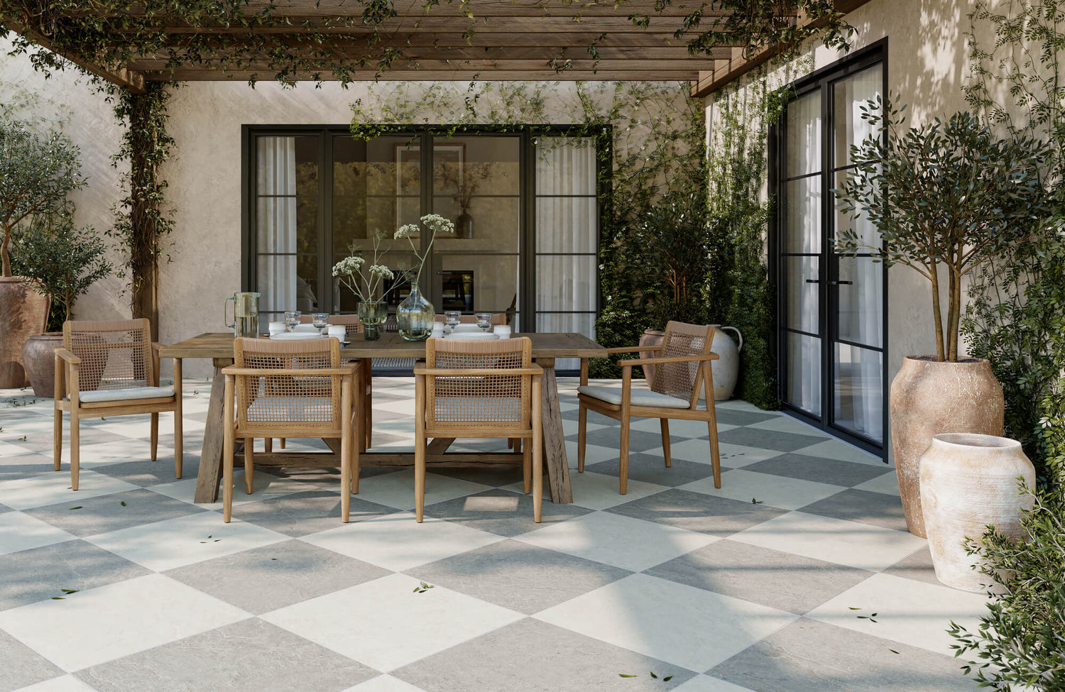 6 Desain Dapur Semi Outdoor Ini Tetap Aman Saat Hujan Berkat Lantai Anti Licin