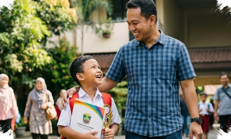 Kehadiran Ayah Saat Ambil Rapor, Momen Kecil yang Menentukan Siap Tidaknya Anak Sekolah