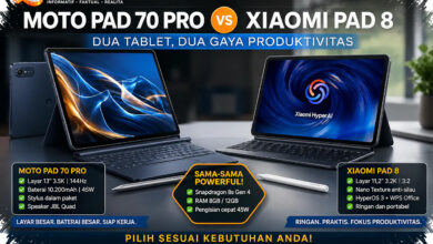 Moto Pad 70 Pro Unggul untuk Kerja, Xiaomi Pad 8 Lebih Ringkas Dibawa Harian