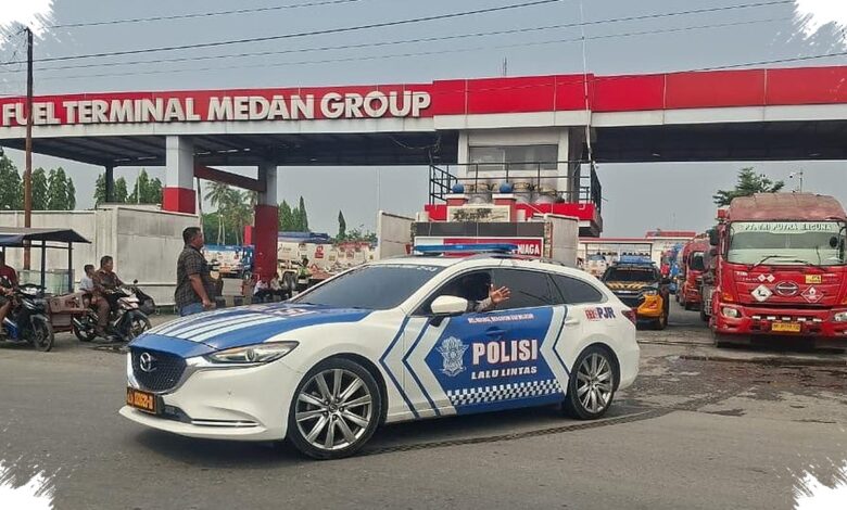 Stok BBM Sumut Aman, Pengawalan Polisi Diperkuat agar Pasokan SPBU Medan Lancar
