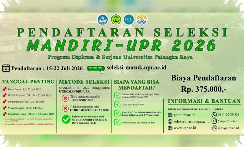 7 PTN Masih Buka Jalur Mandiri 2026, Pendaftaran Terakhir Sampai Agustus