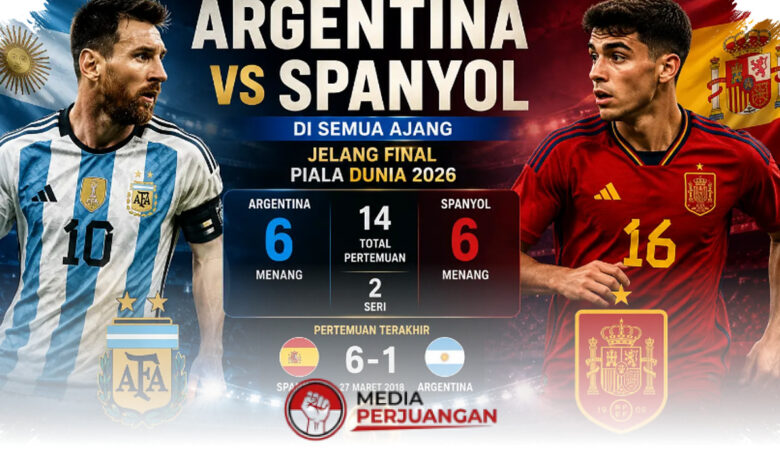 Argentina Ubah Tiga Starter, Spanyol Tetap Utuh Jelang Final Piala Dunia 2026