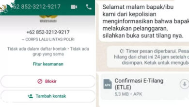 3 Tanda Pesan Tilang WhatsApp Asli, File APK Bisa Menguras Rekening