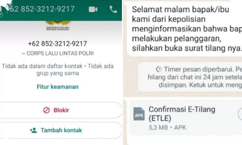 3 Tanda Pesan Tilang WhatsApp Asli, File APK Bisa Menguras Rekening
